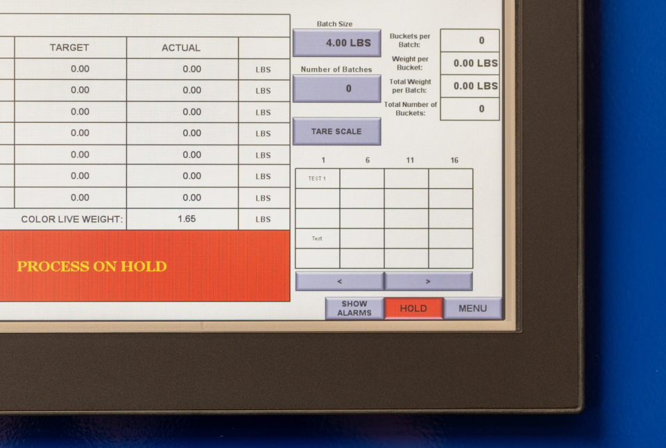 Bucket Filling System Interface Screen